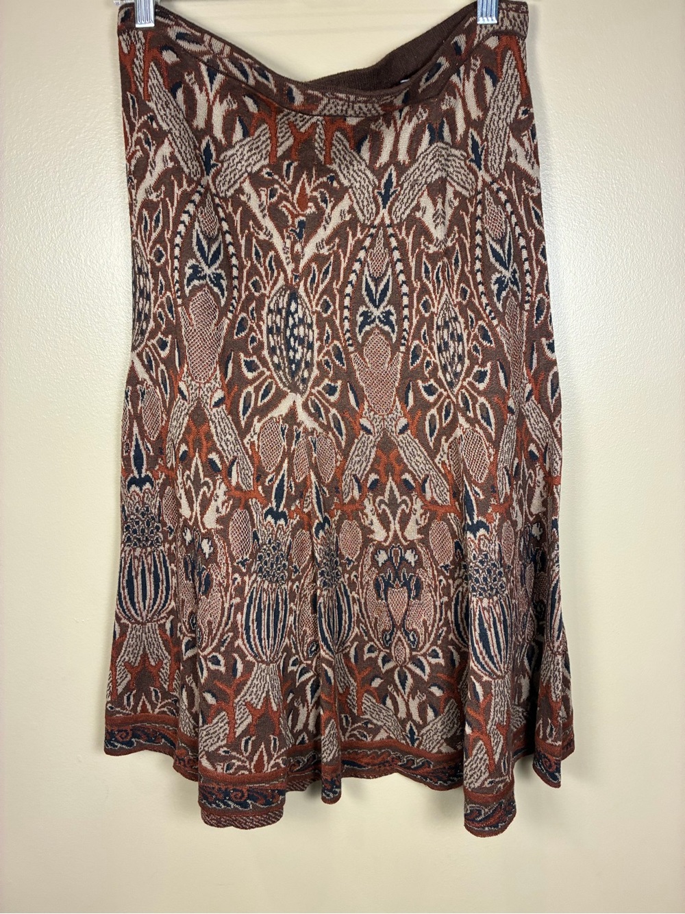 Peruvian Connection Printed A Line Knit Skirt